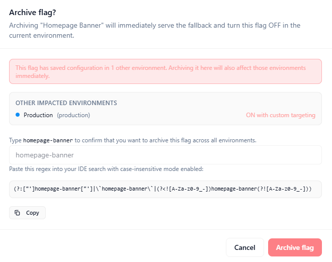 Archive checks panel